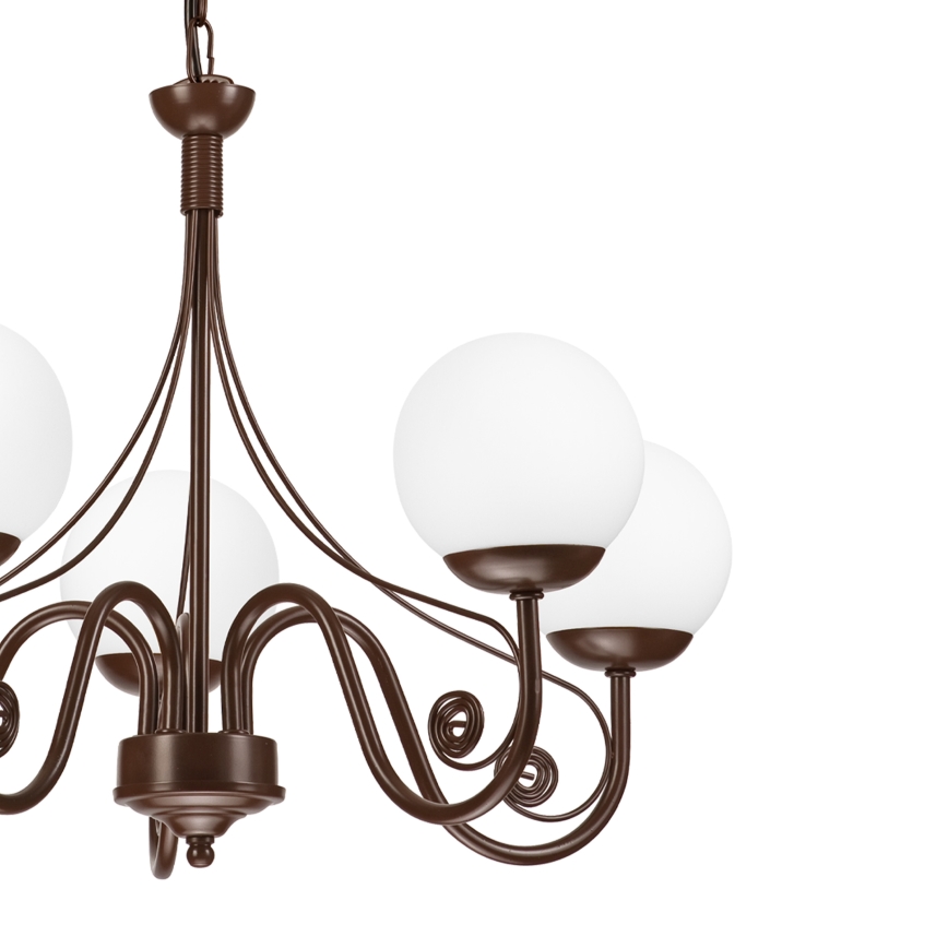 Brilagi - LED Candeeiro suspenso COTTAGE 5xG9/40W/230V castanho/branco