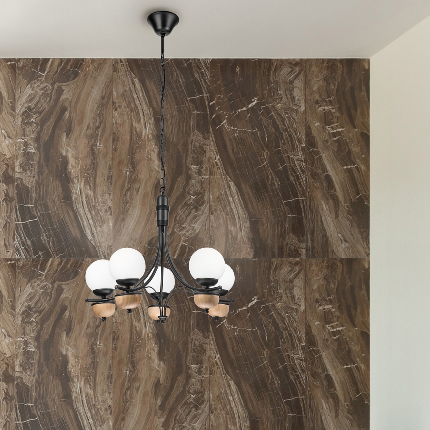 Brilagi - LED Candeeiro suspenso COTTAGE 5xG9/40W/230V faia/branco