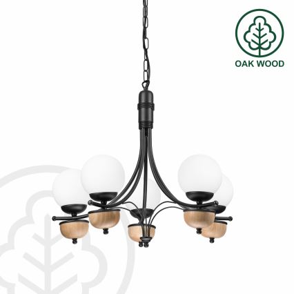Brilagi - LED Candeeiro suspenso COTTAGE 5xG9/40W/230V faia/branco
