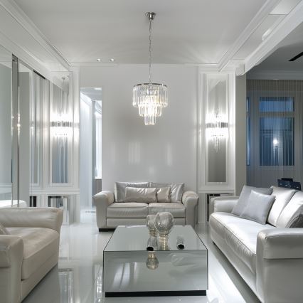 Brilagi - LED Candeeiro suspenso de cristal MOZART 4xE14/40W/230V cromado brilhante