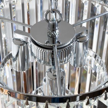 Brilagi - LED Candeeiro suspenso de cristal MOZART 4xE14/40W/230V cromado brilhante