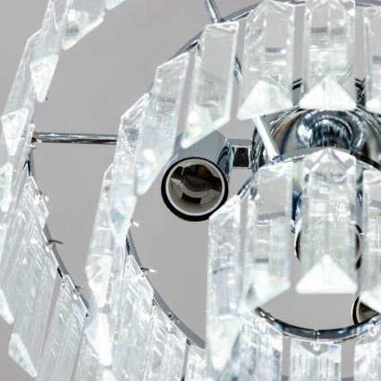 Brilagi - LED Candeeiro suspenso de cristal MOZART 4xE14/40W/230V cromado brilhante