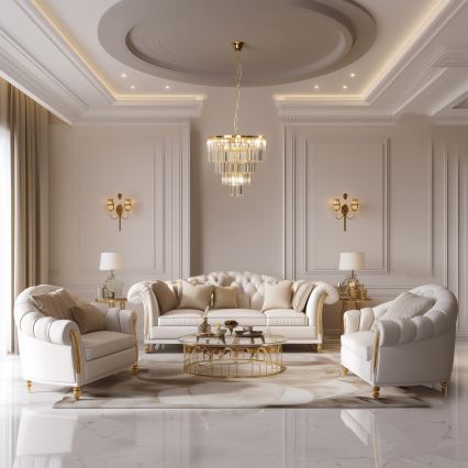 Brilagi - LED Candeeiro suspenso de cristal MOZART 5xE14/40W/230V dourado