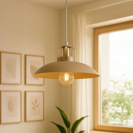 Brilagi - LED Candeeiro suspenso FLAMENGO 1xE27/60W/230V bege