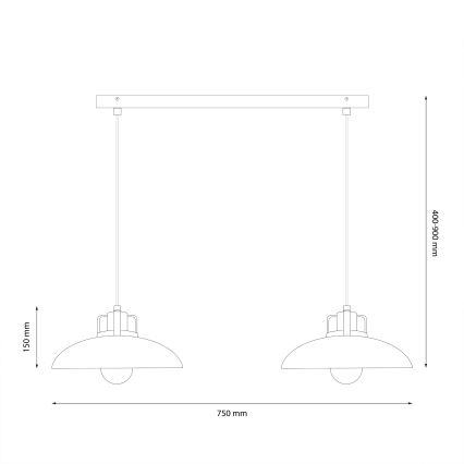 Brilagi - LED Candeeiro suspenso FLAMENGO 2xE27/60W/230V azul