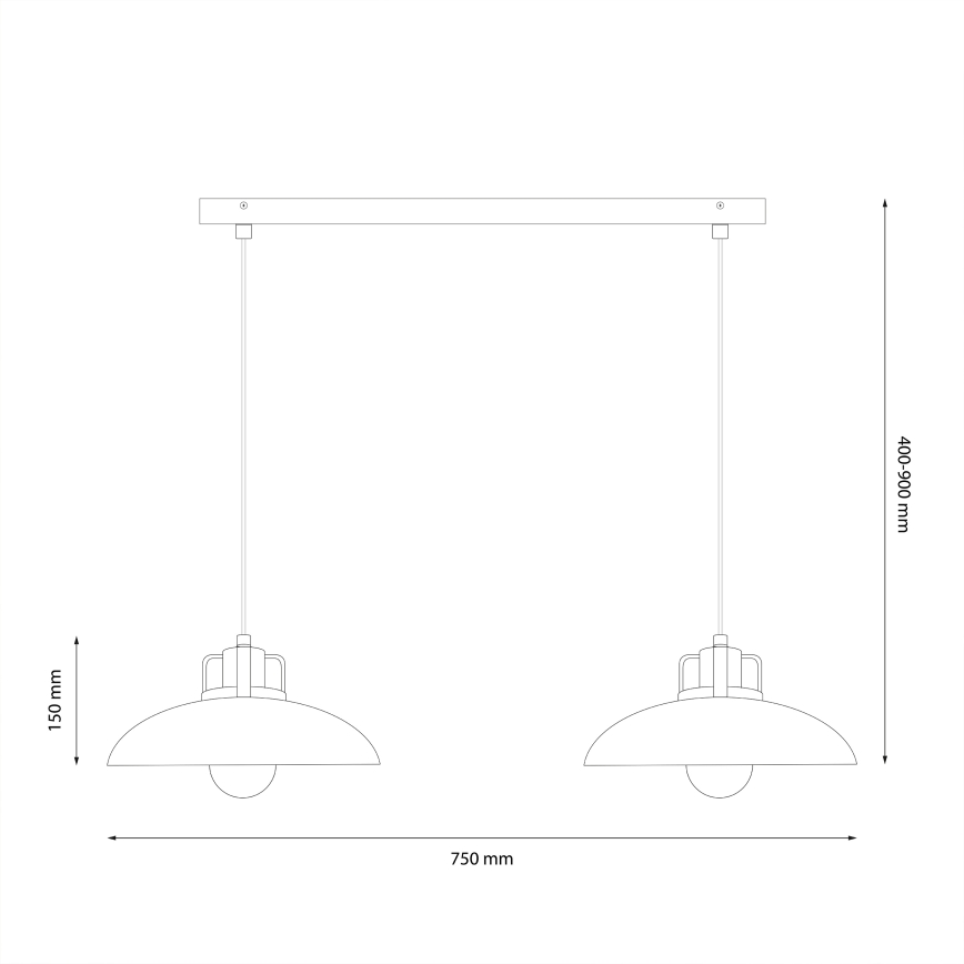 Brilagi - LED Candeeiro suspenso FLAMENGO 2xE27/60W/230V branco