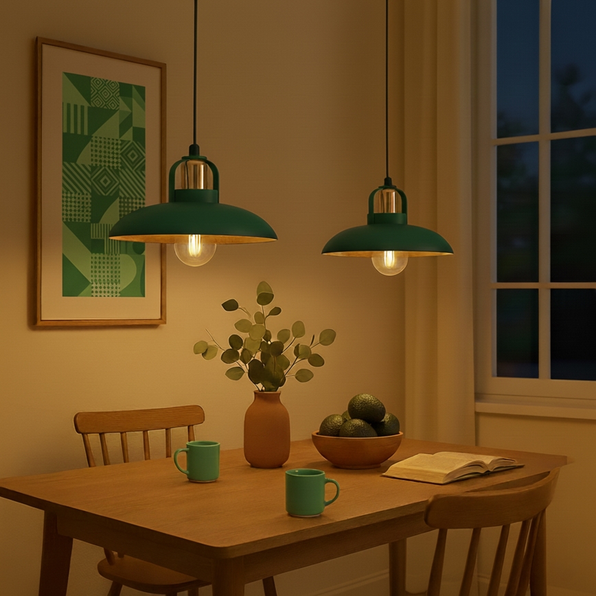 Brilagi - LED Candeeiro suspenso FLAMENGO 2xE27/60W/230V verde