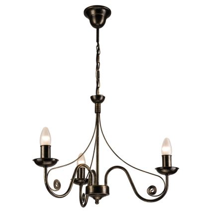 Brilagi - LED Candeeiro suspenso STEFANO 3xE14/40W/230V preto pátina