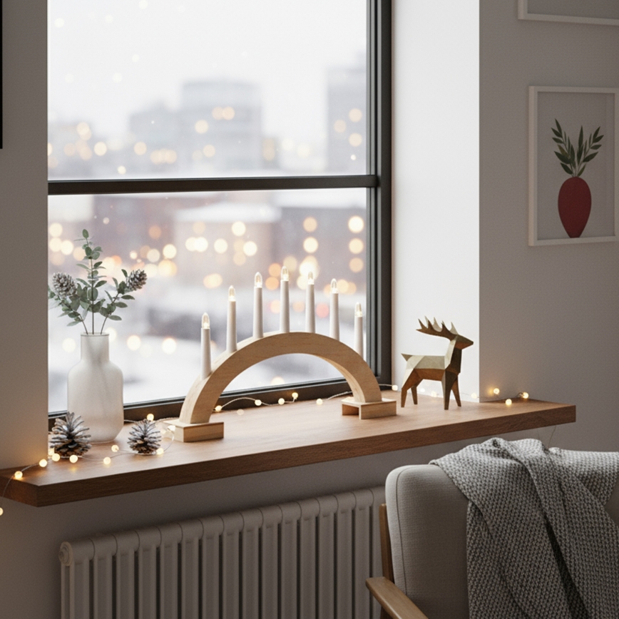 BRILAGI - LED castiçal de Natal 7xLED/2xAA bege/branco