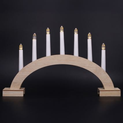 BRILAGI - LED castiçal de Natal 7xLED/2xAA bege/branco