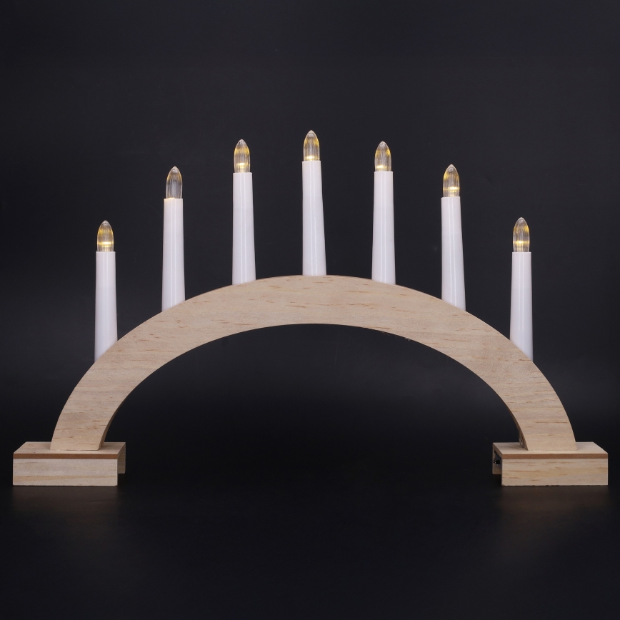 BRILAGI - LED castiçal de Natal 7xLED/2xAA bege/branco