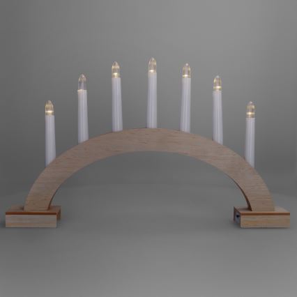 BRILAGI - LED castiçal de Natal 7xLED/2xAA bege/branco