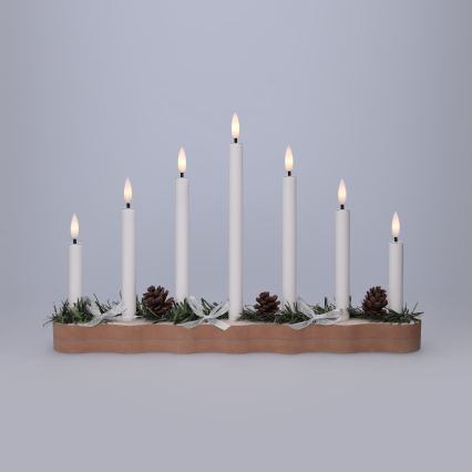 BRILAGI - LED castiçal de Natal 7xLED/2xAA bege/branco