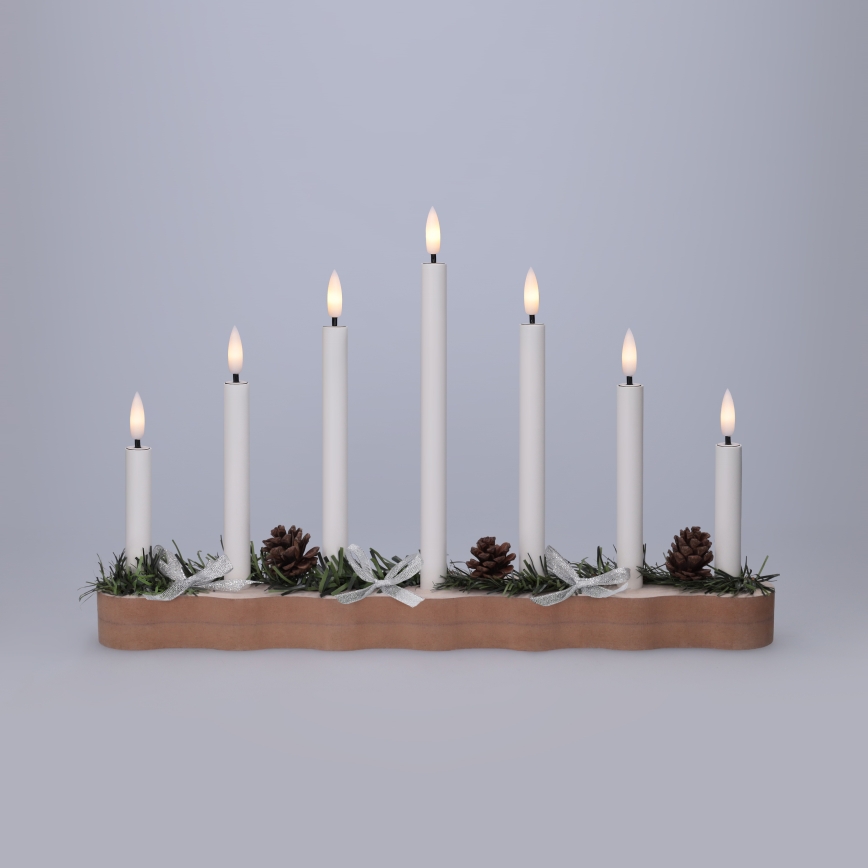 BRILAGI - LED castiçal de Natal 7xLED/2xAA bege/branco