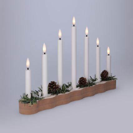 BRILAGI - LED castiçal de Natal 7xLED/2xAA bege/branco