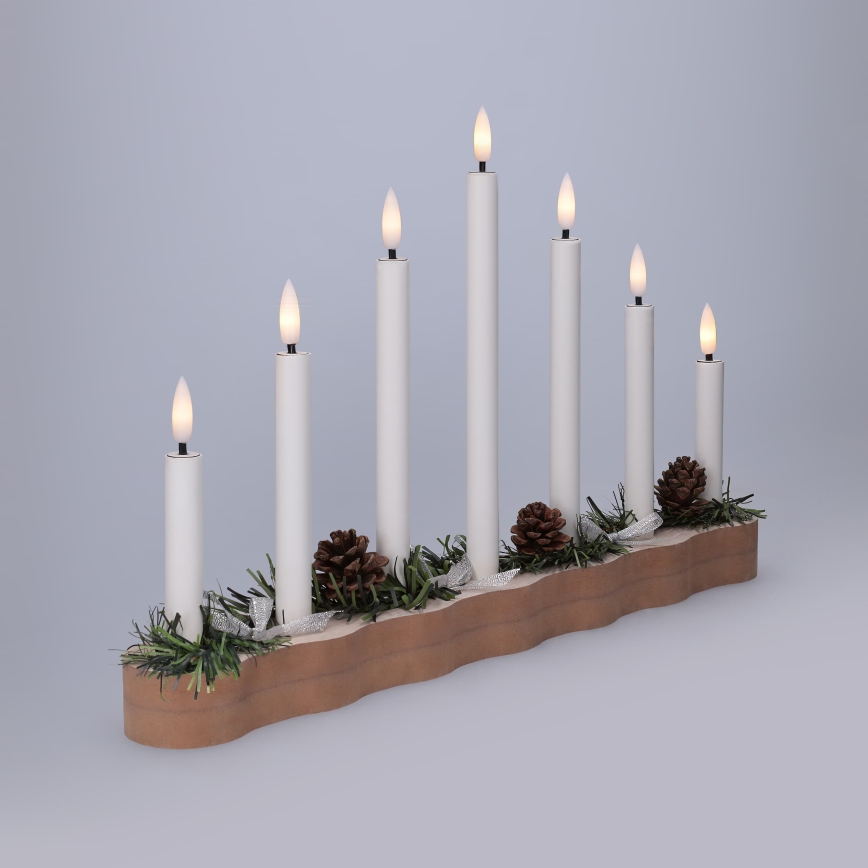 BRILAGI - LED castiçal de Natal 7xLED/2xAA bege/branco
