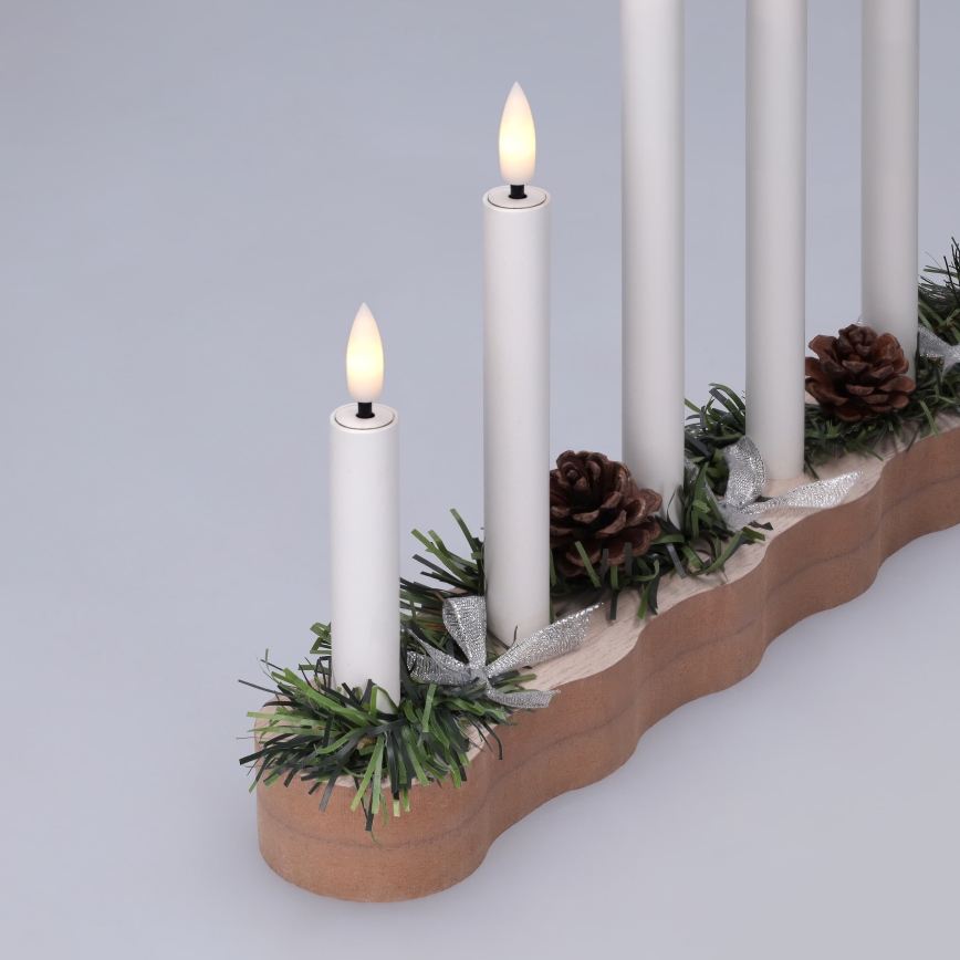 BRILAGI - LED castiçal de Natal 7xLED/2xAA bege/branco