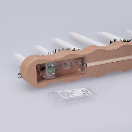 BRILAGI - LED castiçal de Natal 7xLED/2xAA bege/branco