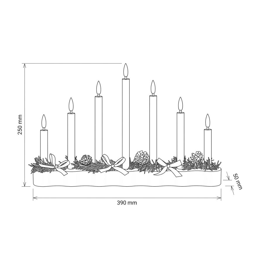 BRILAGI - LED castiçal de Natal 7xLED/2xAA bege/branco