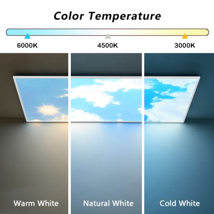 Brilagi - Luminária de teto LED dimerizável SLIMFRAME SKY LED/80W/230V 120x60 cm 3000-6000K prateada/azul + comando remoto