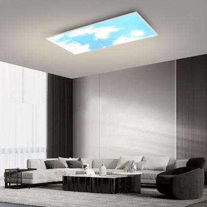 Brilagi - Luminária de teto LED dimerizável SLIMFRAME SKY LED/80W/230V 120x60 cm 3000-6000K prateada/azul + comando remoto