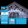BRILAGI - LED Cordão de luzes de Natal para exterior 1500xLED/12W/8 modos 78x0,6m IP44 branco frio