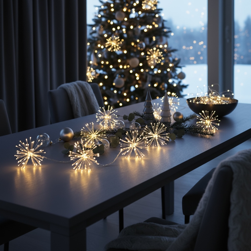 BRILAGI - LED Cordão de luzes de Natal para exterior 300xLED 7m IP44 branco quente efeito fogos de artifício