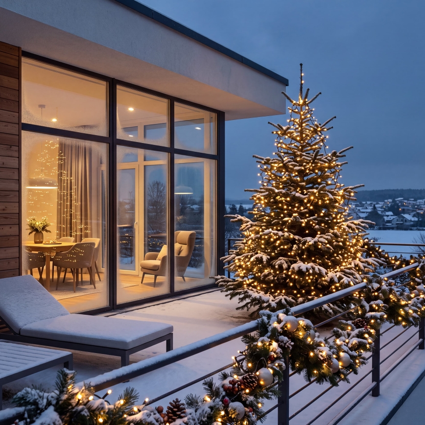 BRILAGI - LED Cordão de luzes de Natal para exterior 800xLED 21m IP44 branco quente