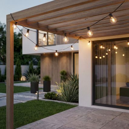 Brilagi - LED corrente decorativa para exterior GIRLANDA 18xE12/0,6W/230V 13m preta IP44 branco quente