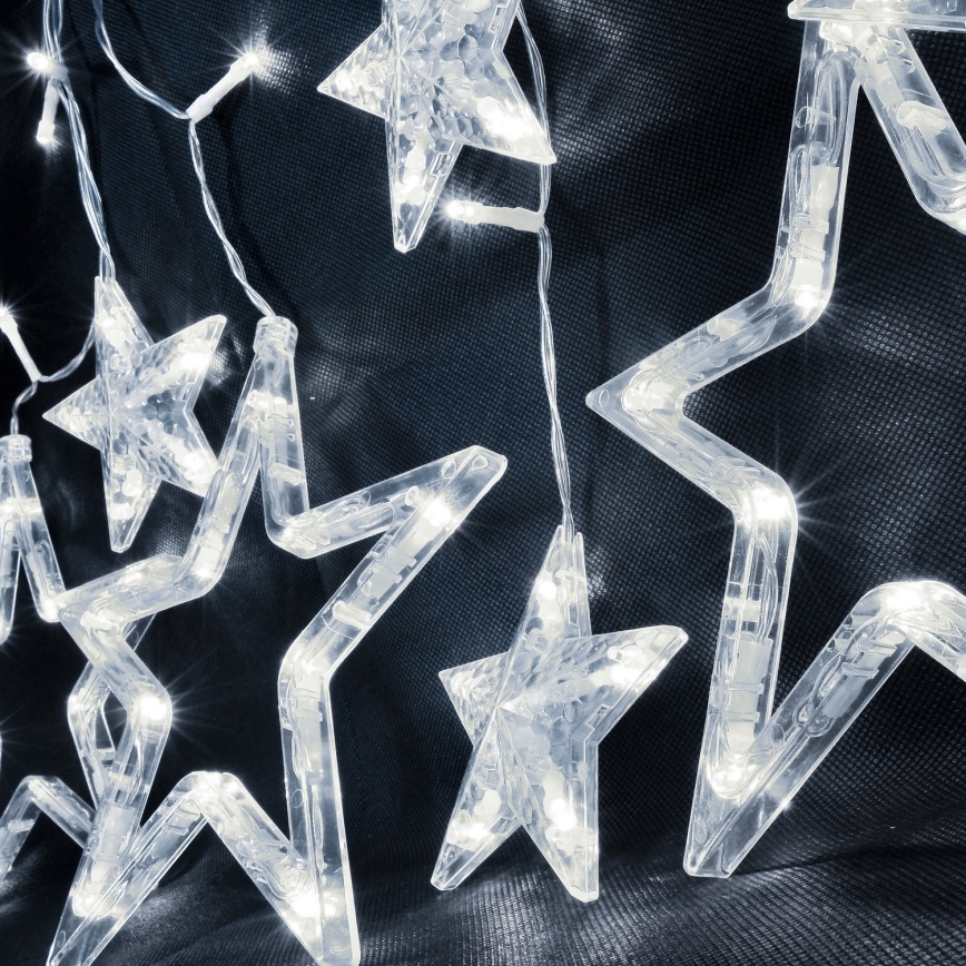 Brilagi - LED Curtina de Natal exterior 123xLED/3xAA/USB 3m IP44 branco frio