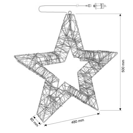BRILAGI - LED Decoração de Natal para exterior LED/3,3W/230V IP44 50 cm estrela