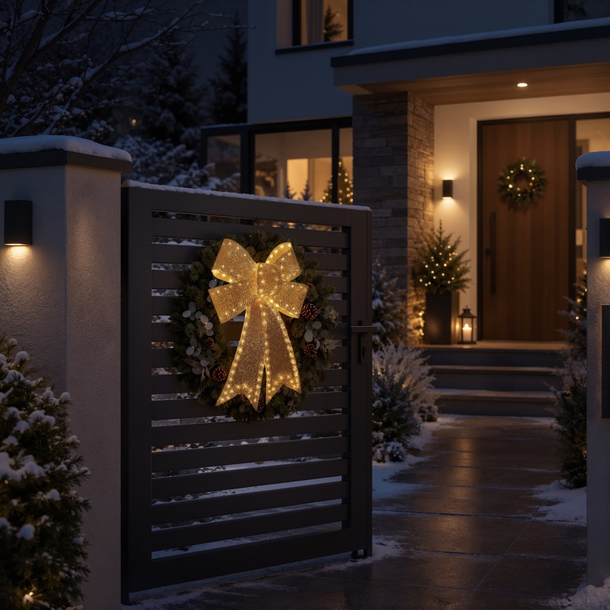 BRILAGI - LED Decoração de Natal para exterior LED/3,3W/230V IP44 laço dourado