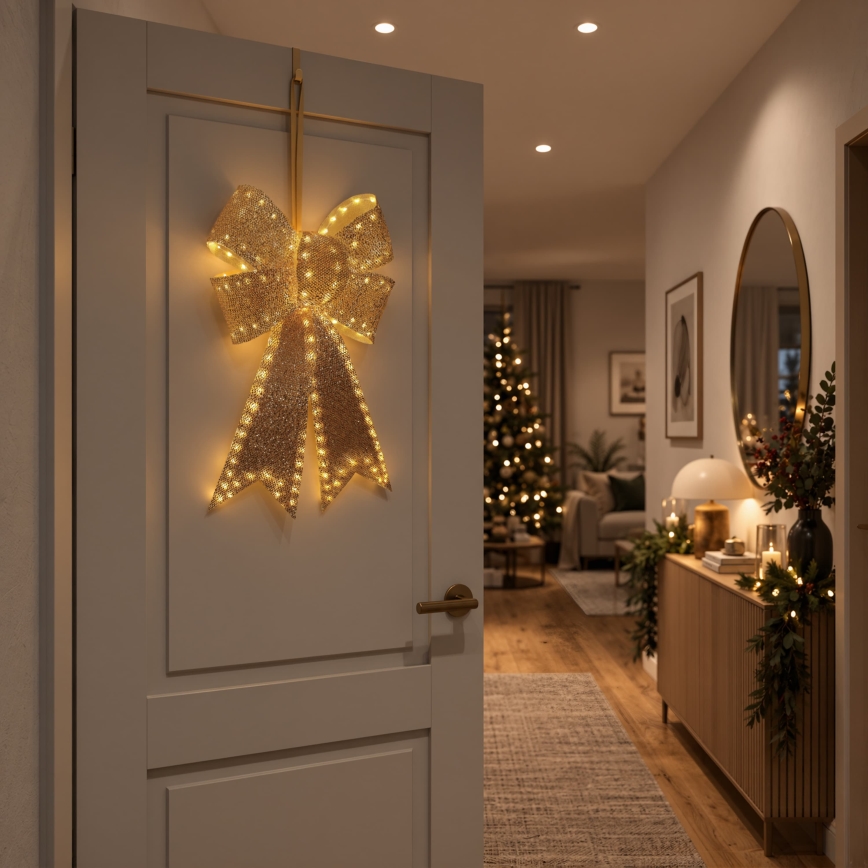 BRILAGI - LED Decoração de Natal para exterior LED/3,3W/230V IP44 laço dourado