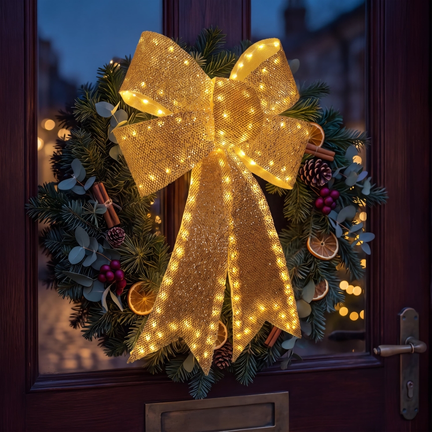 BRILAGI - LED Decoração de Natal para exterior LED/3,3W/230V IP44 laço dourado