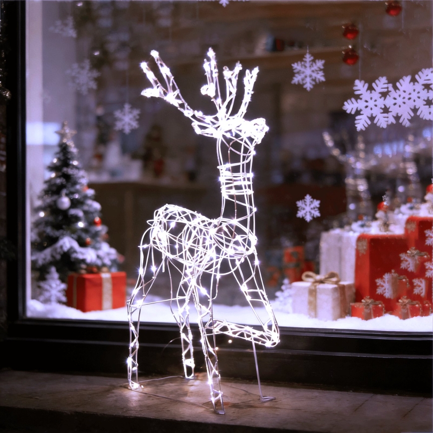 BRILAGI - Decoração de Natal LED para exterior LED/3,6W/8 funções 150 cm IP44 reno branco frio