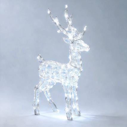 BRILAGI - Rena de Natal LED para exterior, 65 cm, 3,6 W, 8 funções, IP44, branco frio