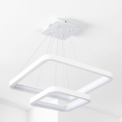 Brilagi - Lustre suspenso LED dimerizável FALCON SLIM LED/78W/230V 3000-6500K 50x50 cm branco + controlo remoto