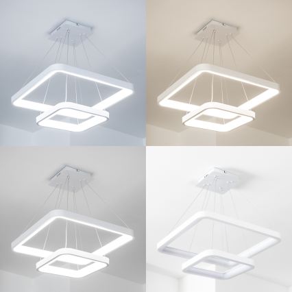 Brilagi - Lustre suspenso LED dimerizável FALCON SLIM LED/78W/230V 3000-6500K 50x50 cm branco + controlo remoto