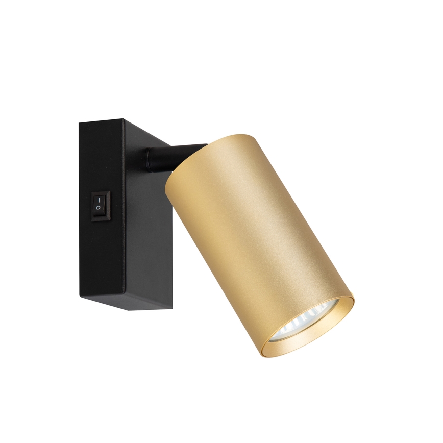 Brilagi - Aplique de parede LED RGBW dimerizável com interruptor SELE 1xGU10/4,8W/230V 3000K preto/dourado + controlo remoto