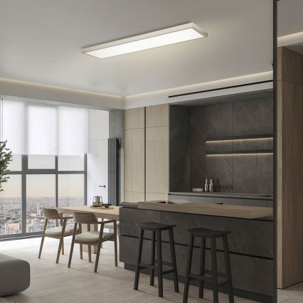 Brilagi - LED dimerizável candeeiro de teto para casa de banho FRAME SMART LED/50W/230V 120x30 cm 3000-6000K IP44 prateado + controlo remoto