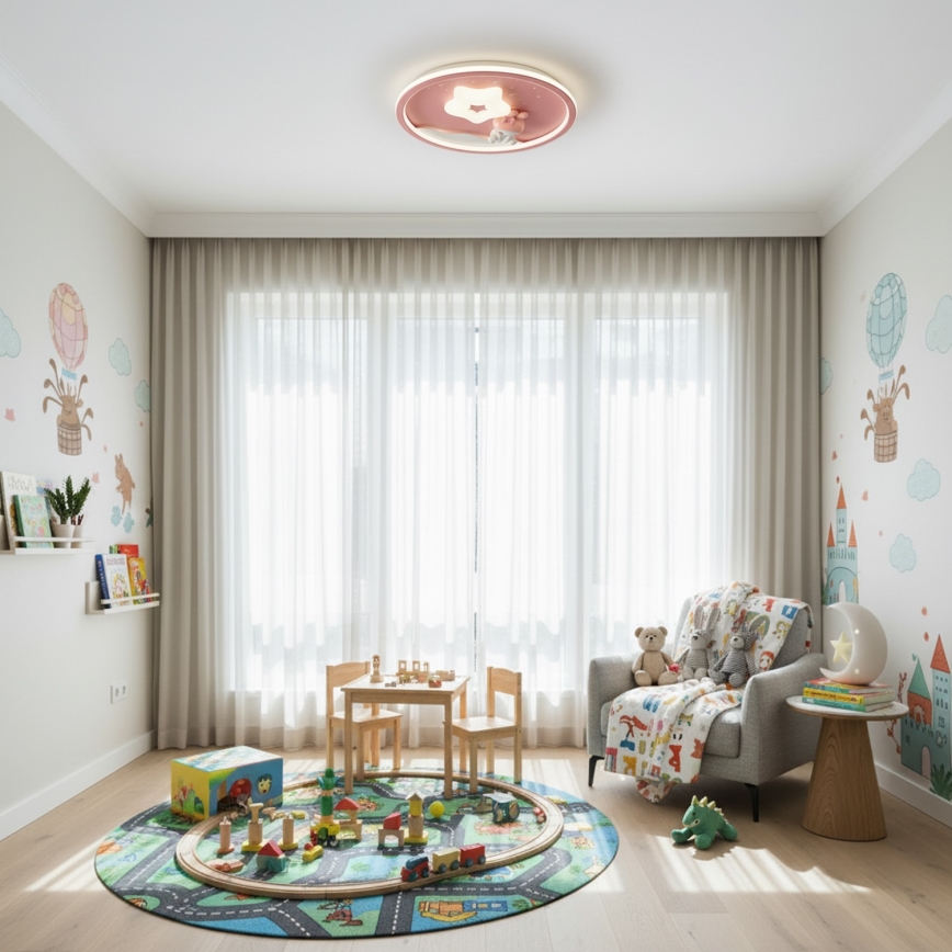 Brilagi - Candeeiro de tecto infantil LED dimerizável BUNNY LED/83W/230V 3000-6000K diâmetro 49 cm + comando remoto