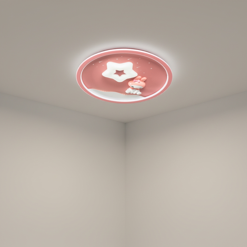 Brilagi - Candeeiro de tecto infantil LED dimerizável BUNNY LED/83W/230V 3000-6000K diâmetro 49 cm + comando remoto