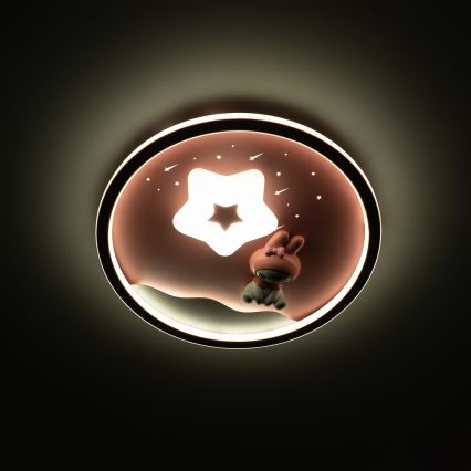 Brilagi - Candeeiro de tecto infantil LED dimerizável BUNNY LED/83W/230V 3000-6000K diâmetro 49 cm + comando remoto