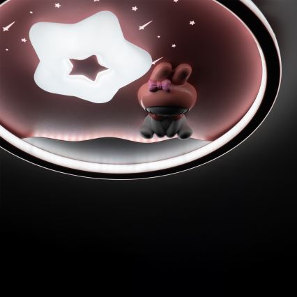 Brilagi - Candeeiro de tecto infantil LED dimerizável BUNNY LED/83W/230V 3000-6000K diâmetro 49 cm + comando remoto