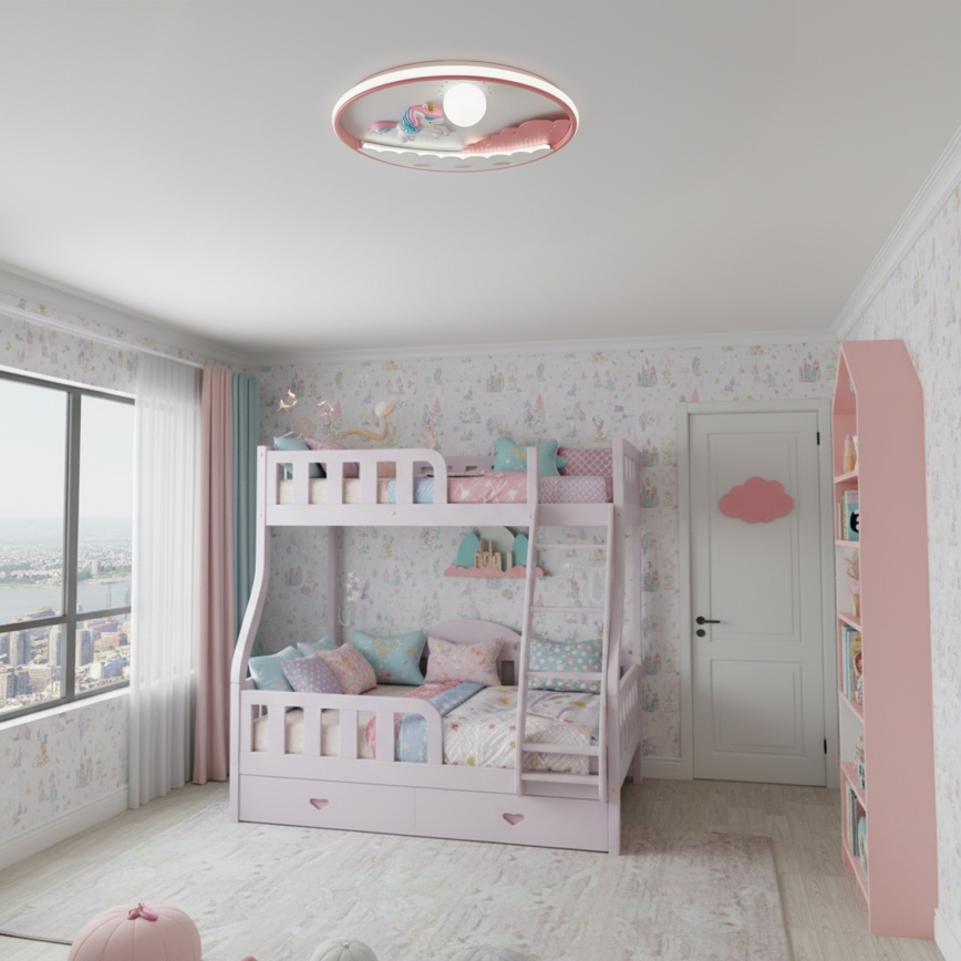 Brilagi - Candeeiro de tecto infantil LED regulável UNICORN LED/68W/230V 3000-6000K Ø 49 cm + comando remoto