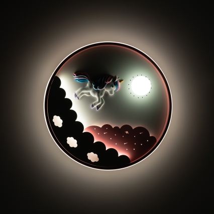 Brilagi - Candeeiro de tecto infantil LED regulável UNICORN LED/68W/230V 3000-6000K Ø 49 cm + comando remoto