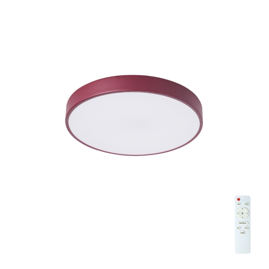 Brilagi - Luminária de teto LED dimerizável POOL LED/36W/230V 3000–6000K Ø 30 cm bordô + controlo remoto