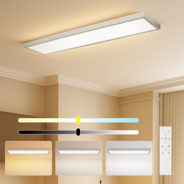 Brilagi - LED dimerizável candeeiro de teto para casa de banho FRAME SMART LED/50W/230V 120x30 cm 3000-6000K IP44 prateado + controlo remoto
