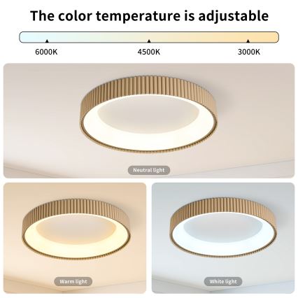 Brilagi - Candeeiro de teto LED dimerizável FALCON MODERN LED/54W/230V 3000-6500K 60 cm bege + comando remoto