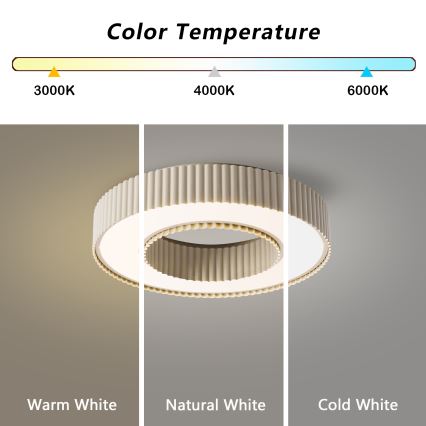 Brilagi - Candeeiro de Tecto LED Dimerizável LUMIX LED/48W/230V 3000-6000K bege, diâmetro 50 cm + comando remoto